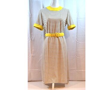 Joe Barry of Dallas 1970s Vintage Knit Dress with Belt Size tag 14